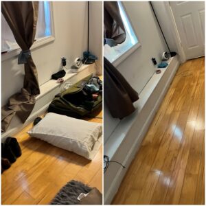 Before and after cleanig