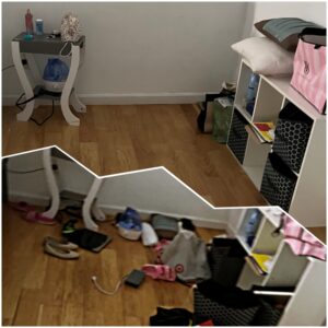 Before and after cleanig